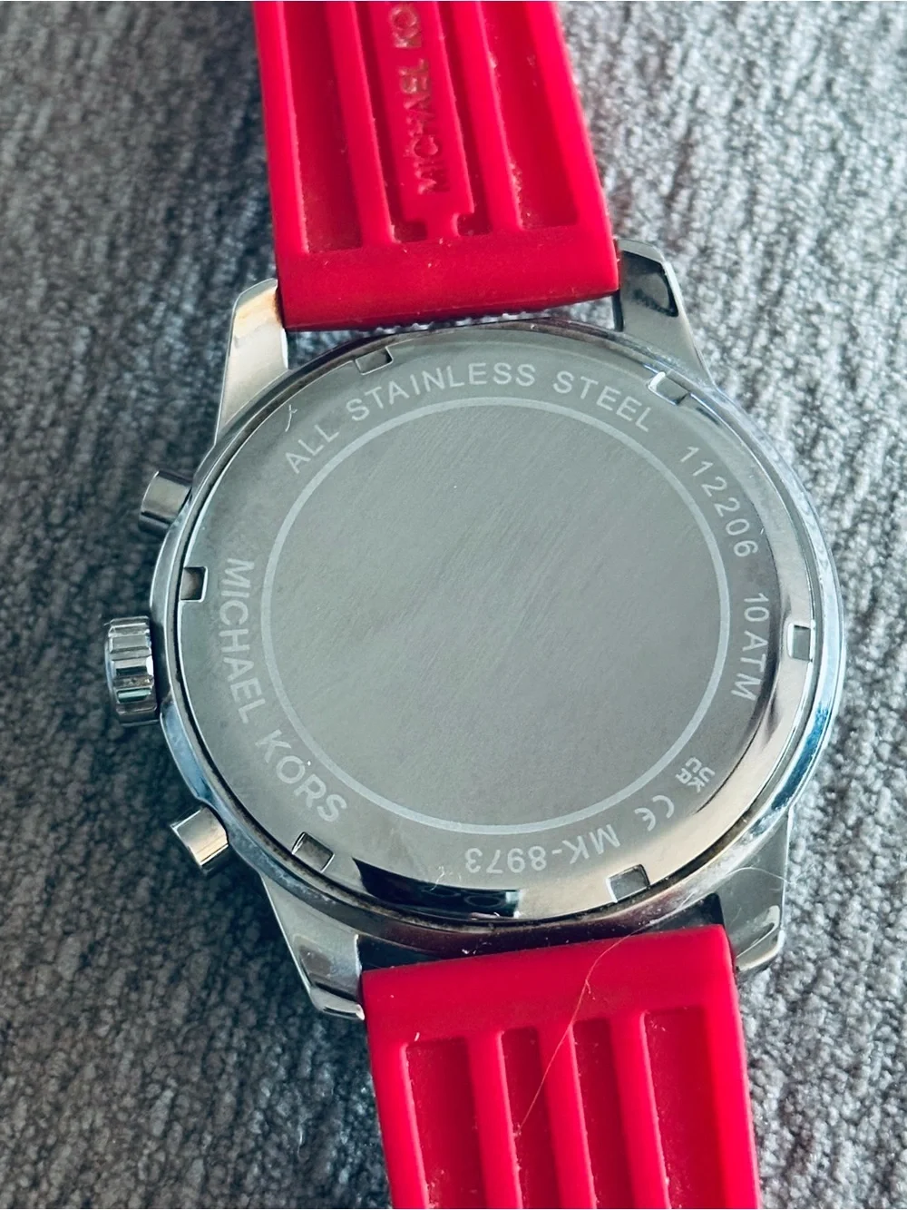 Michael Kors Cunningham Chronograph Red Silicone Watch 44mm